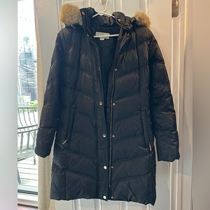 Michael Kors navy and gold women’s winter coat size medium.